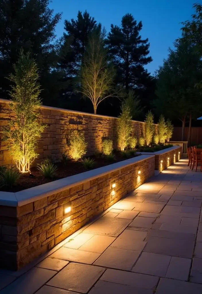 Concrete sleeper retaining wall built into a sloping backyard